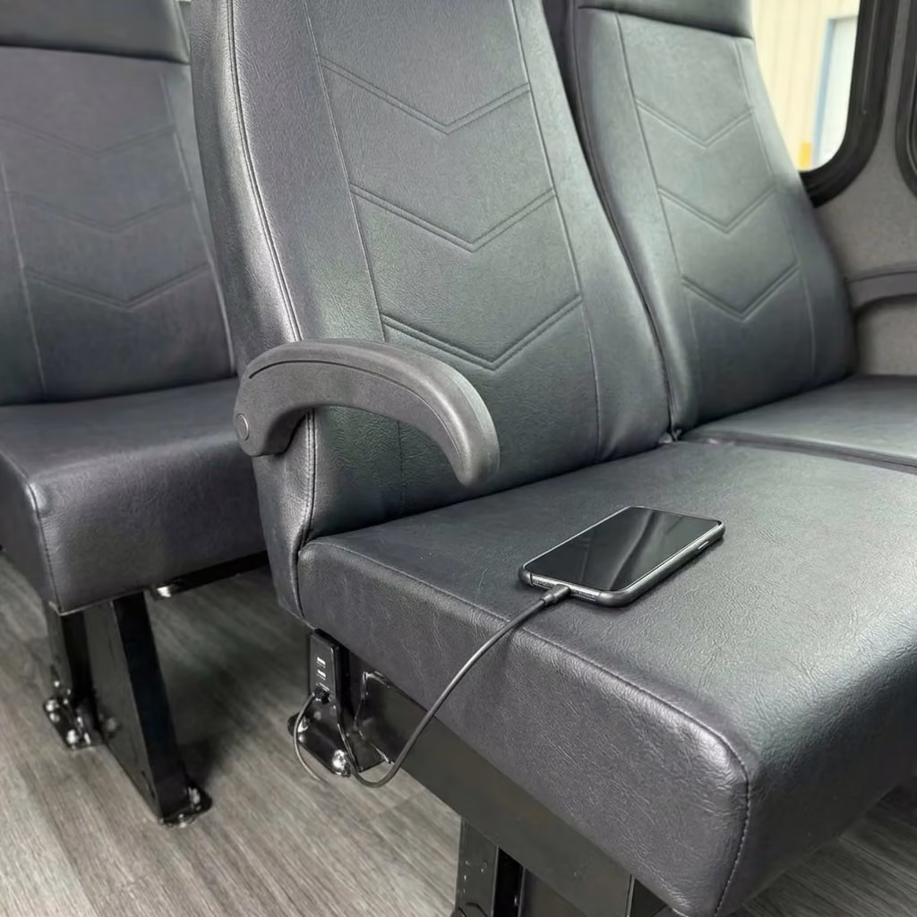cedar falls 15 passenger minibus usb charging
