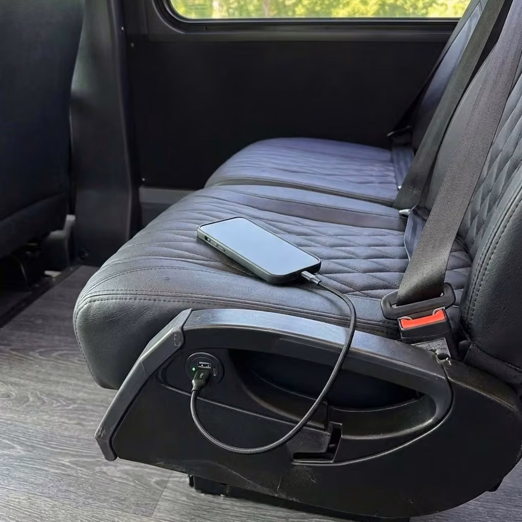 cedar falls 20 passenger minibus usb charging