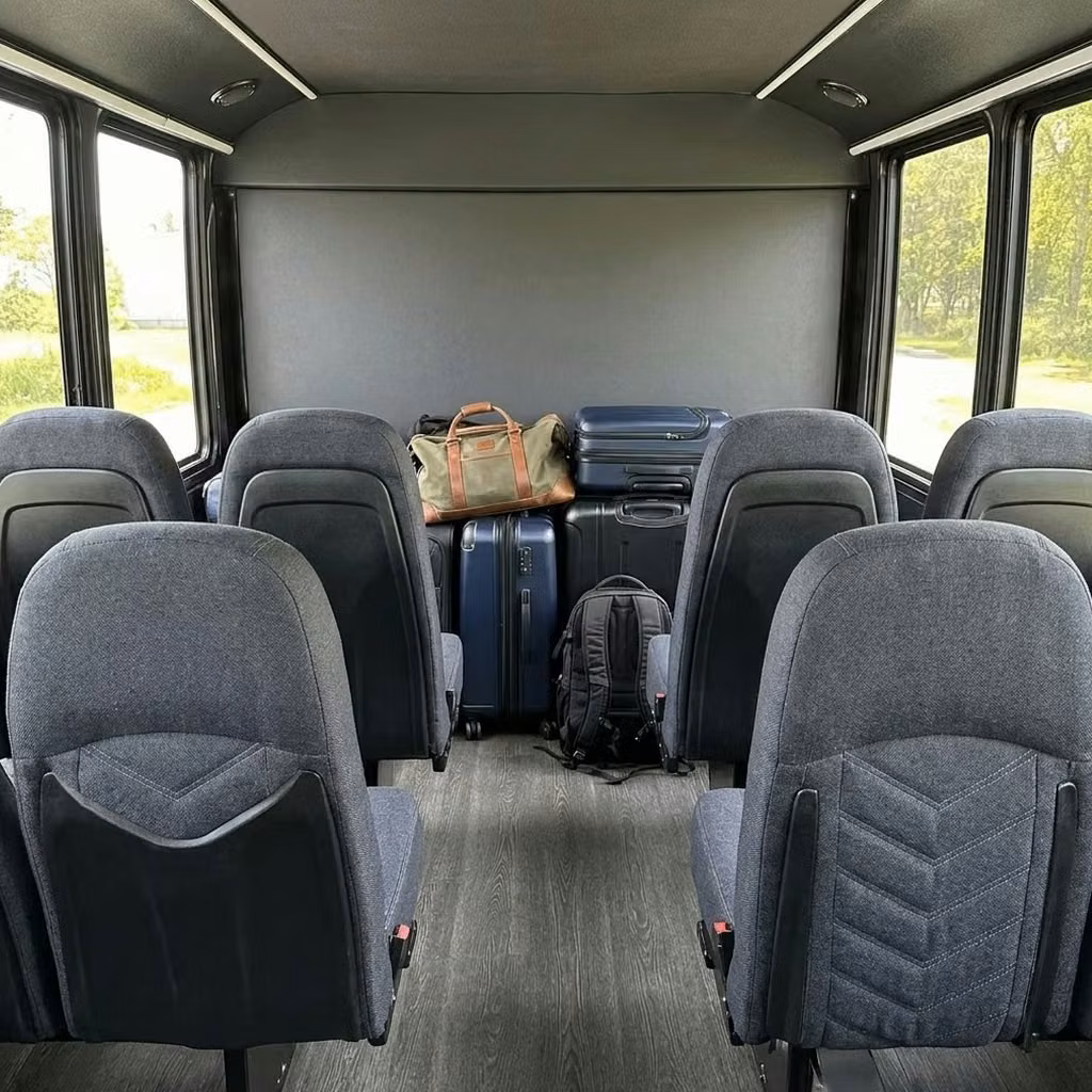 cedar falls 25 passenger minibus luggage area