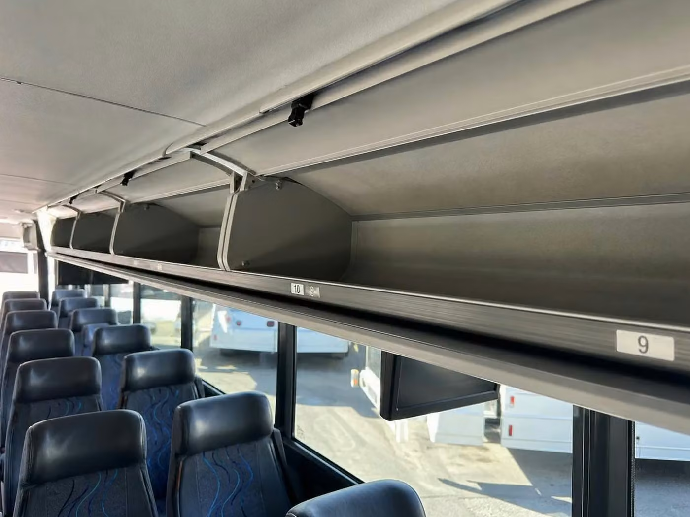 cedar falls 35 passenger minibus overhead storage