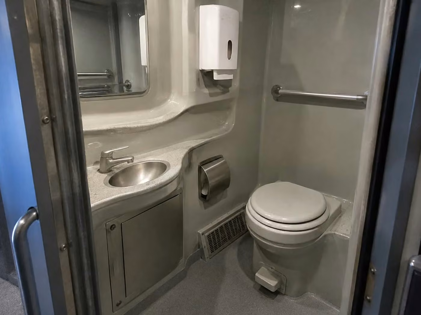 cedar falls charter bus onboard restroom