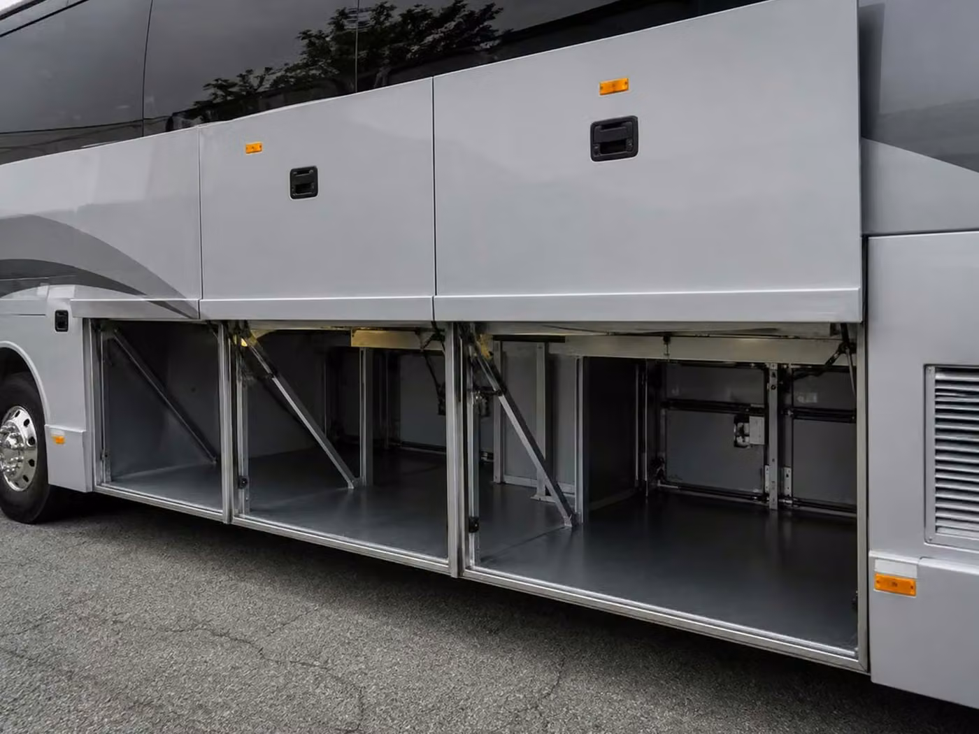 cedar falls charter bus under bus storage